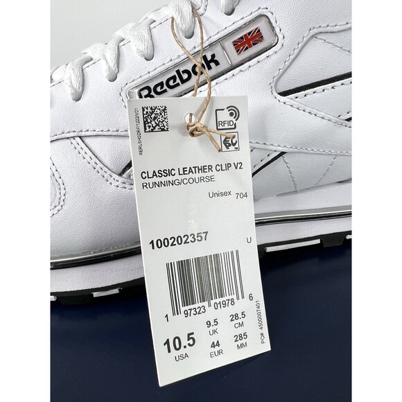 Reebok Classic Leather Clip V2 Mens 10.5 White Leather Sneakers 100202357 New main image 11